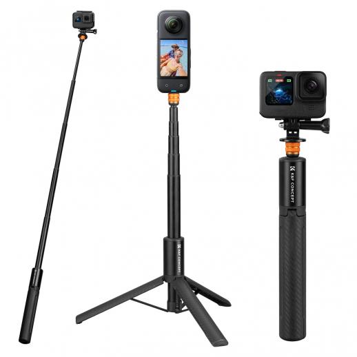 K&F Invisible Selfie Stick, Extension Long Pole(120cm)for Insta360 Camera GoPro DJI Action, 1/4 K&F Invisible Selfie Stick, Extension Long Pole(120cm)for Insta360 Camera GoPro DJI Action, 1/4